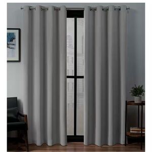 Curtains 52x96” set of 2 panels room darkening Veridian Grey. Noise cancelling